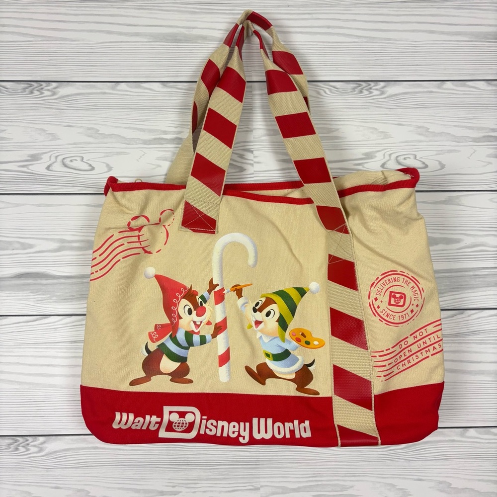 Walt Disney World Chip n’ Dale Holiday Christmas Tote Bag - Picture 1 of 9